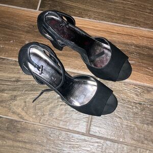 Chic Black Open-Toe Heels